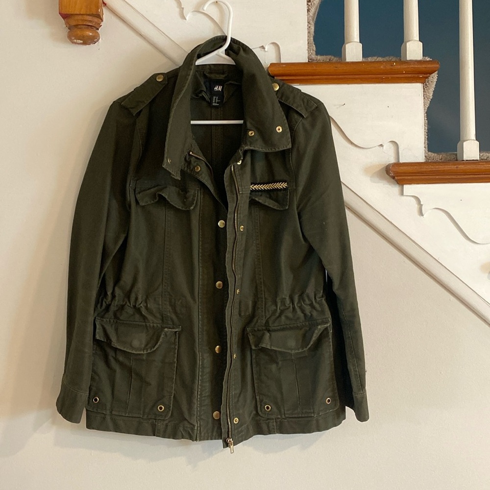 Military style H&M jacket, 12  gold detailing